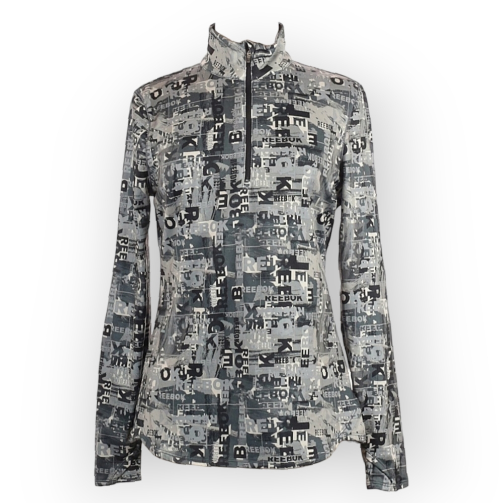 Reebok Womens Medium Quarter Zip Camo Track Jacket